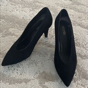 Michael Kors Classic Black Heels with Gold Detail on Heel